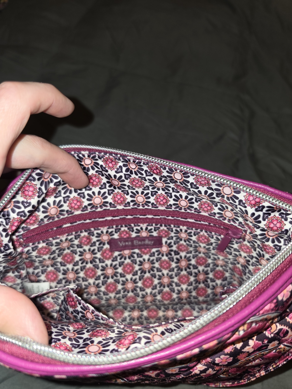 Vera Bradley Raspberry Medallion Mini Carson In Performance Twill - Picture 5 of 11